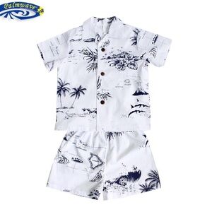 Palmwave Hawaii Children’s Cabana Shirt & Shorts Pattern Aloha 2 Piece Set Size8